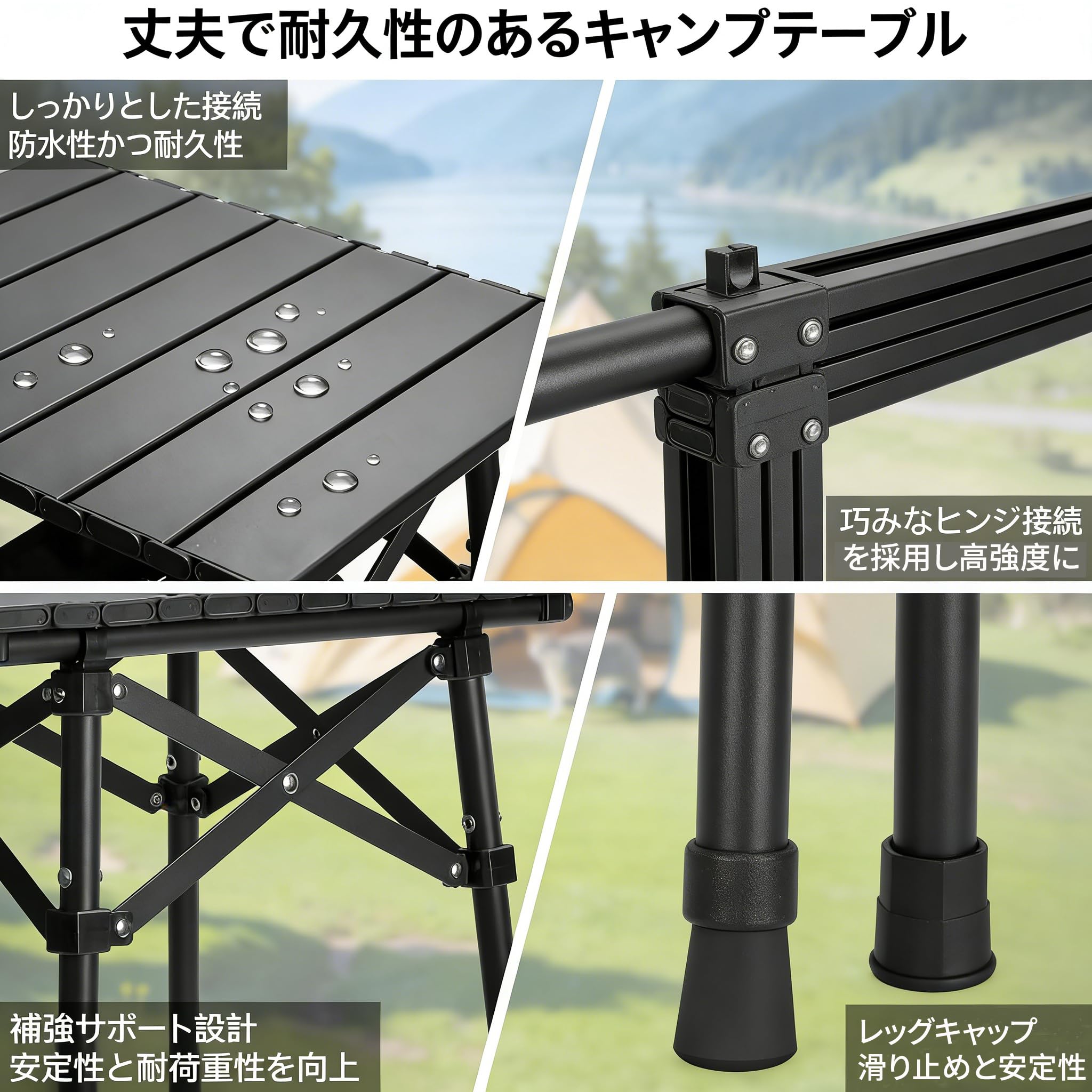 Amazon.co.jp: LEESA アウトドア キャンプ テーブル 高さ2段階調整